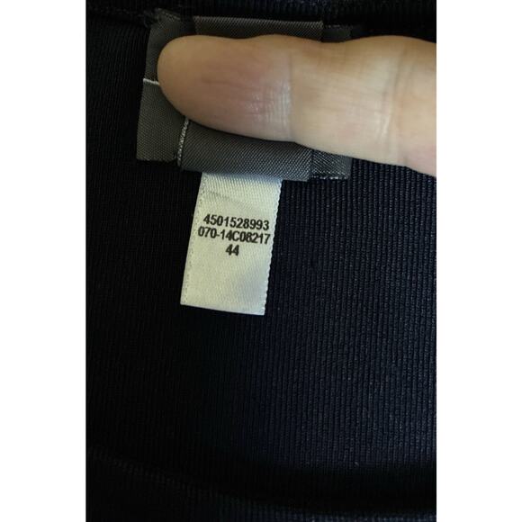 Chico’s Travelers Sz 3(XL-16) Longer Black Asymmetrical Side Slit 3/4 Slv Tunic - Picture 4 of 7